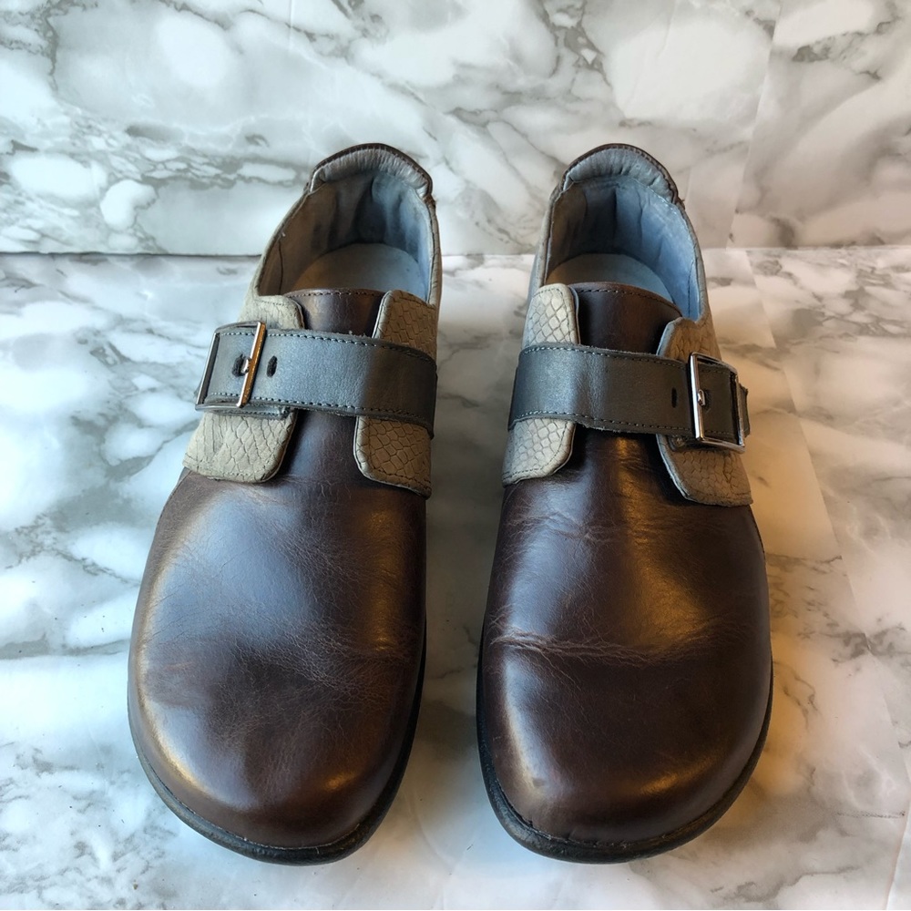 NAOT Leather ladies size 37 EU brown and grey colour shoes